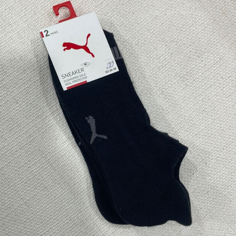 Puma 2-Pack Sneaker Black Socks- Size EU 35-38